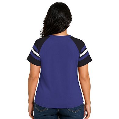 Women's Starter Purple Baltimore Ravens Plus Size Game On Notch Neck Raglan T-Shirt