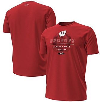 Men's Under Armour Red Wisconsin Badgers 2026 Lambeau Field Collection Overlay Performance T-Shirt