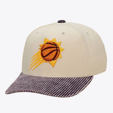 Men's Mitchell & Ness Cream/Purple Phoenix Suns Washed Corduroy Pro Crown Snapback Hat