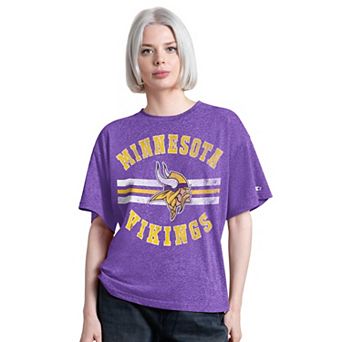 Women's Starter Purple Minnesota Vikings Jump Shot Boyfriend Tri-Blend T-Shirt