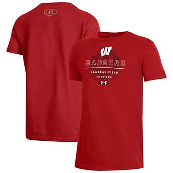 Youth Under Armour Red Wisconsin Badgers 2026 Lambeau Field Collection Tonal Stadium Performance T-Shirt