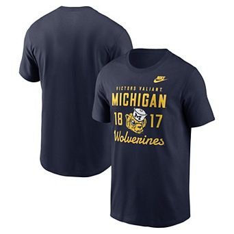 Men's Nike Navy Michigan Wolverines Legacy Stacked Established T-Shirt