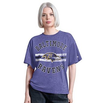 Women's Starter Purple Baltimore Ravens Jump Shot Boyfriend Tri-Blend T-Shirt