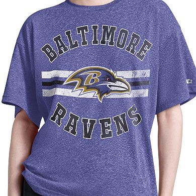 Women's Starter Purple Baltimore Ravens Jump Shot Boyfriend Tri-Blend T-Shirt