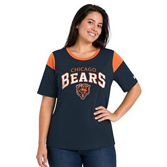 Women's Starter Navy Chicago Bears Plus Size Linebacker T-Shirt