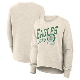 Women's Fanatics Cream Philadelphia Eagles Oversized Heritage Sweatshirt