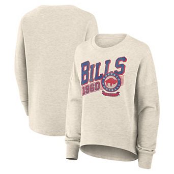 Women's Fanatics Cream Buffalo Bills Oversized Heritage Sweatshirt
