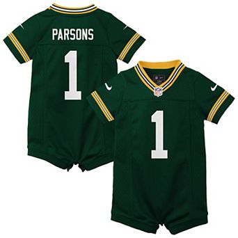 Newborn Nike Micah Parsons Green Green Bay Packers Romper Game Jersey