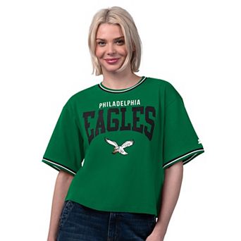 Women's Starter Kelly Green Philadelphia Eagles Vintage Ace Cropped T-Shirt