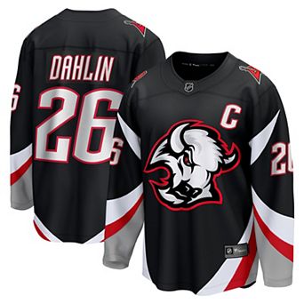 Men's Fanatics Rasmus Dahlin Black Buffalo Sabres Alternate Captain Patch Breakaway Jersey