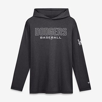 Men's Fanatics Charcoal Los Angeles Dodgers Clutch Long Sleeve Hooded T-Shirt