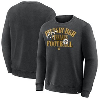 Men's Fanatics Black Pittsburgh Steelers Big & Tall Relaxed Halftime Lead Washed Sweatshirt