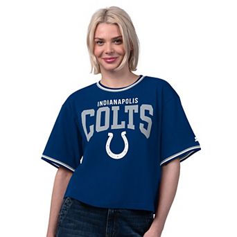 Women's Starter Royal Indianapolis Colts Ace Cropped T-Shirt
