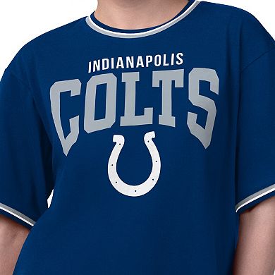 Women's Starter Royal Indianapolis Colts Ace Cropped T-Shirt