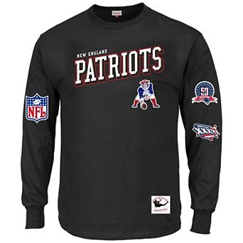 Men's Mitchell & Ness Black New England Patriots Big & Tall Training Camp Long Sleeve T-Shirt