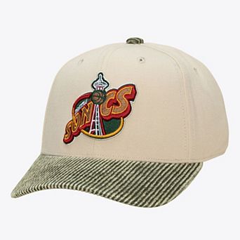 Men's Mitchell & Ness Cream/Green Seattle SuperSonics Washed Corduroy Pro Crown Snapback Hat