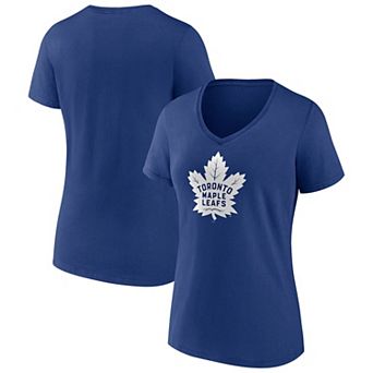 Women's Fanatics Blue Toronto Maple Leafs Primary Logo Team V-Neck T-Shirt