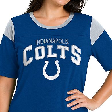 Women's Starter Royal Indianapolis Colts Plus Size Linebacker T-Shirt