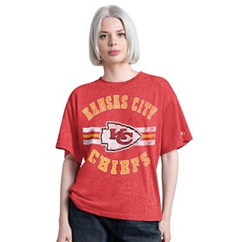 Women's Starter Red Kansas City Chiefs Jump Shot Boyfriend Tri-Blend T-Shirt