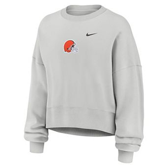 Women's Nike Gray Cleveland Browns Oversized Primetime Phoenix Fleece Sweatshirt