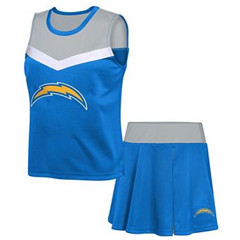 Girls Youth Powder Blue Los Angeles Chargers Spirit Two-Piece Cheerleader Set