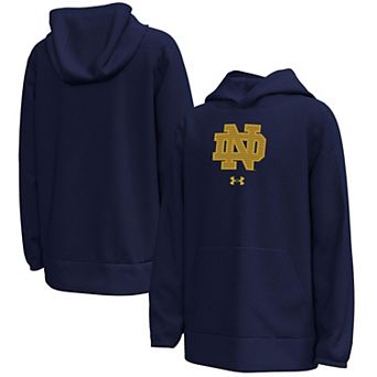 Youth Under Armour Navy Notre Dame Fighting Irish 2026 Shamrock Series Interlock Mesh Fleece Hoodie