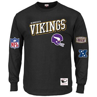 Men's Mitchell & Ness Black Minnesota Vikings Big & Tall Training Camp Long Sleeve T-Shirt