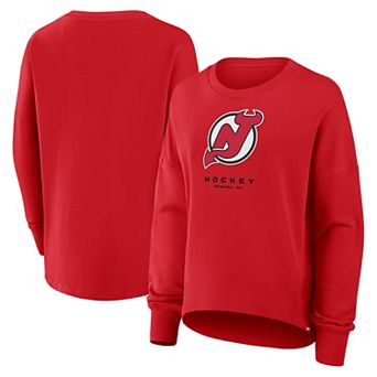 Women's Fanatics Red New Jersey Devils Oversized Breakaway Sweatshirt