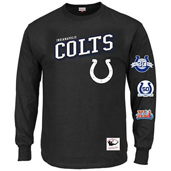 Men's Mitchell & Ness Black Indianapolis Colts Big & Tall Training Camp Long Sleeve T-Shirt