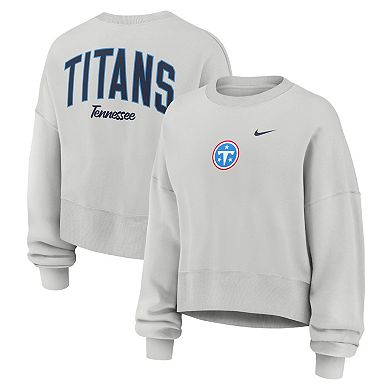 Women's Nike Gray Tennessee Titans Oversized Primetime Phoenix Fleece Sweatshirt