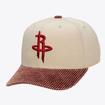 Men's Mitchell & Ness Cream/Red Houston Rockets Washed Corduroy Pro Crown Snapback Hat