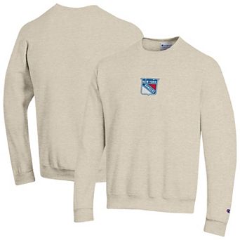Men's Champion Oatmeal New York Rangers Eco Powerblend Sweatshirt