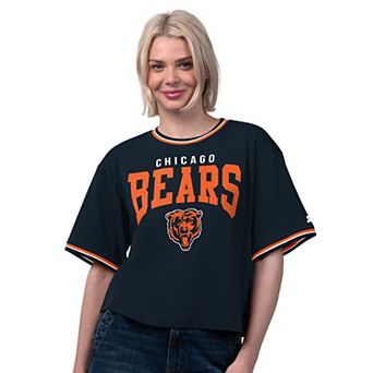 Women's Starter Navy Chicago Bears Ace Cropped T-Shirt