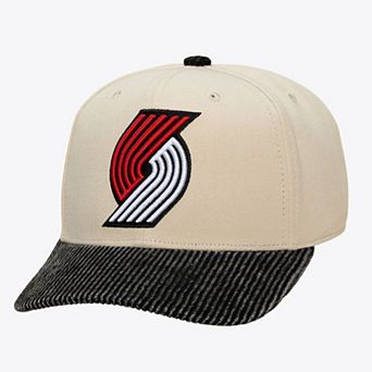 Men's Mitchell & Ness Cream/Black Portland Trail Blazers Washed Corduroy Pro Crown Snapback Hat