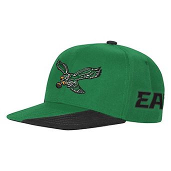 Youth Outerstuff Kelly Green/Black Philadelphia Eagles Side Swipe Retro Snapback Hat
