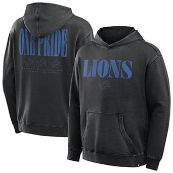 Men's Fanatics Black Detroit Lions Big & Tall Relaxed Intense Rivalry Washed Hoodie