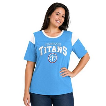 Women's Starter Light Blue Tennessee Titans Plus Size Linebacker T-Shirt