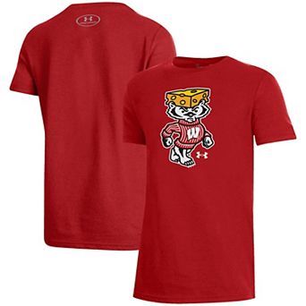 Youth Under Armour Red Wisconsin Badgers 2026 Lambeau Field Collection Bucky Cheesehead Performance T-Shirt