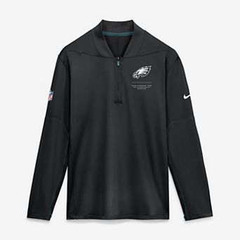 Men's Nike Black Philadelphia Eagles Sideline Logo Glory Midweight Dri-FIT Half-Zip Pullover