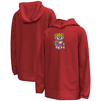 Youth Under Armour Red Wisconsin Badgers 2026 Lambeau Field Collection Bucky Cheesehead Fleece Hoodie