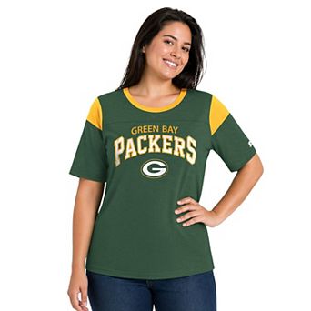 Women's Starter Green Green Bay Packers Plus Size Linebacker T-Shirt