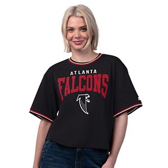 Women's Starter Black Atlanta Falcons Vintage Ace Cropped T-Shirt