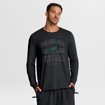 Men's Nike Black Philadelphia Eagles Always Prepared Essential Cotton Long Sleeve T-Shirt