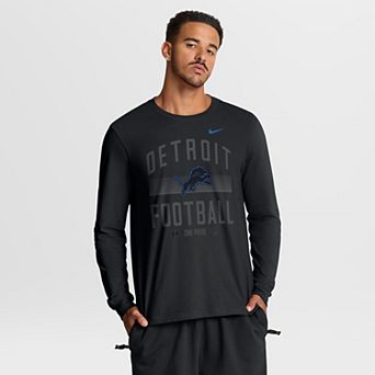 Men's Nike Black Detroit Lions Always Prepared Essential Cotton Long Sleeve T-Shirt