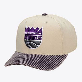 Men's Mitchell & Ness Cream/Purple Sacramento Kings Washed Corduroy Pro Crown Snapback Hat