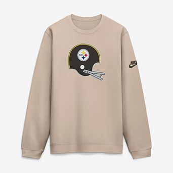 Men's Nike Sand Pittsburgh Steelers I-Formation Rewind Club Crew Sweatshirt