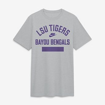 Men's Nike Heather Gray LSU Tigers Arch Wordmark Legacy Tri-Blend T-Shirt