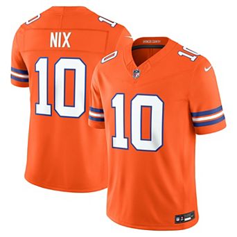Men's Nike Bo Nix Orange Denver Broncos Alternate Mile High Collection 1977 Throwback Vapor F.U.S.E. Stitched Limited Jersey