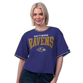 Women's Starter Purple Baltimore Ravens Ace Cropped T-Shirt