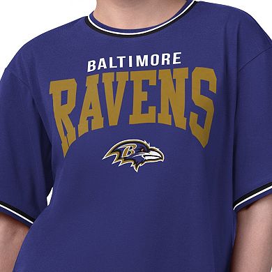 Women's Starter Purple Baltimore Ravens Ace Cropped T-Shirt